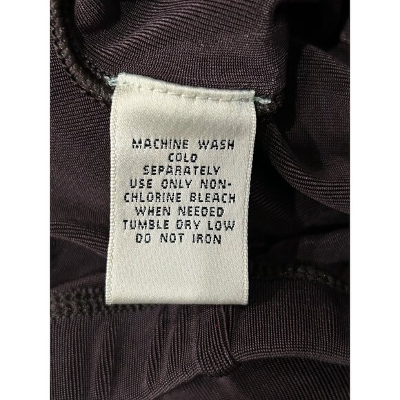 Units Womens Large Wide Leg Pants Liquid Knit Brown Pull On Elastic Waist - Picture 7 of 8